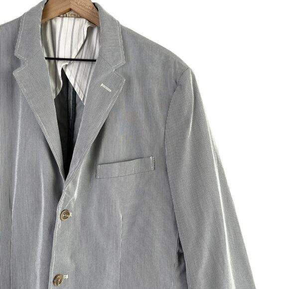 J.Crew Seersucker Clayton‎ Sportcoat 3-Button Blazer Jacket 100% Cotton, Large - Picture 4 of 12